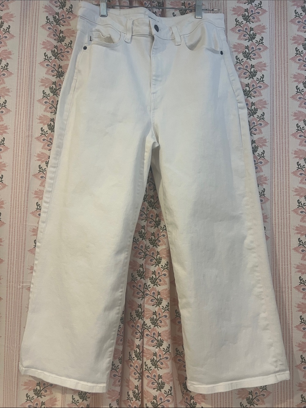Lafayette 148 NY Wyckoff Cropped Wide Leg Jeans White Sz 31 (US 12)